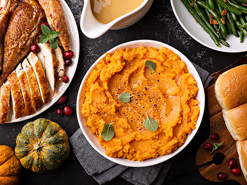 Enjoy Thanksgiving foods like turkey and sweet patatoes and avoid inflammation.>